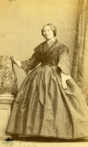 Lady, Fashion Clothing, France, old Photo CDV 1860'