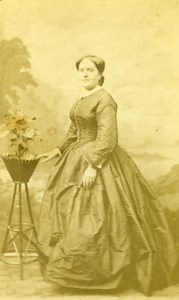 France Lady Nice Dress Second Empire Fashion old Photo CDV 1860'