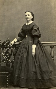 France Lady Nice Dress Second Empire Fashion old Photo CDV 1860'