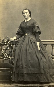 France Lady Nice Dress Second Empire Fashion old Photo CDV 1860'