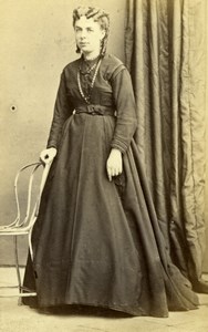 France Lady Nice Dress Second Empire Fashion old Photo CDV 1860'