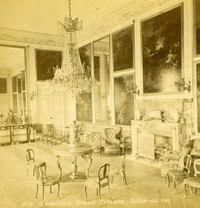 France Versailles Grand Trianon Salon du Roi Old Champagne Stereoview Photo 1880