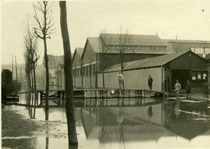 France Paris Aviation Nieuport Workshop Hangar Floods old Photo 1914-1918