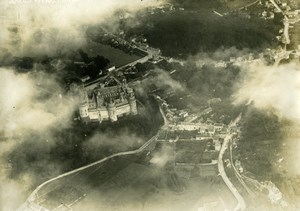 France Pierrefonds Castle general view WWI WW1 War old aerial Photo 1917