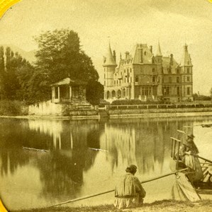 Rougemont Castle, Albumen Tissue Stereoview Photo 1860