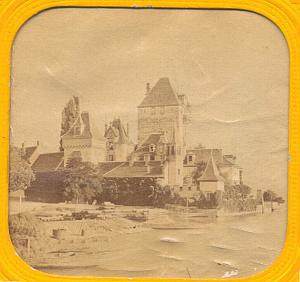 Oberhafen Castle, Albumen Tissue Stereoview Photo 1860