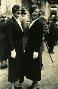 Elegant French Fashion at Horse Racing old Photo 1920'