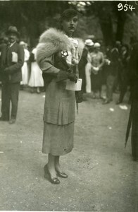 France Elegant French Fashion at Horse Racing Mode aux Courses old Photo 1920'