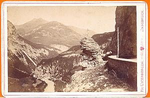 Innsbruk Mountain Statue on Rock, old Photo CC 1880'