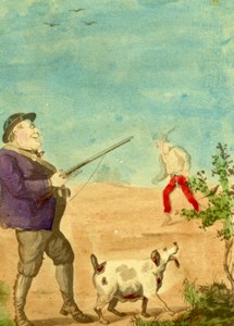 France Hunter Humoristic Cartoon Caricature Lavrate Old Ségoffin CDV Photo 1860