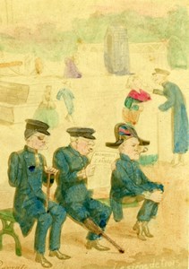 Invalides Humoristic Cartoon Caricature Lavrate 1860
