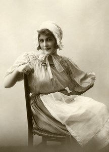 France Young Lady in French Traditional Costume Fashion old Photo 1900