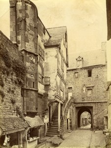 France Normandy Mont Saint-Michel Street Shop old Neurdein Photo 1880