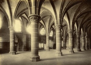 France Normandy Mont Saint-Michel Abbey Abbaye old Neurdein Photo 1880