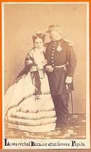 Pepita & Francois Bazaine , Mexico, old Aubert CDV 1864