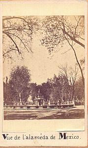 Alameda view, Mexico, old Photo Pestel CDV 1865'