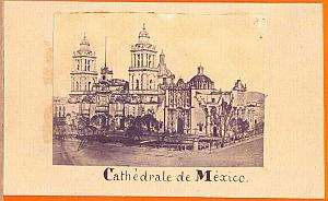 Mexico Cathedral, old anonymous Photo CDV 1865'