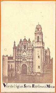 Santa Ildefonso Church, Mexico, old Pestel CDV 1865'