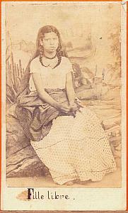 Indian woman single, Mexico, old Merille CDV 1865'