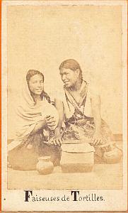 Tortillas Makers, Mexico, old Merille CDV 1865'