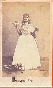 Native Flower-Girl, Mexico, old Merille CDV 1865'