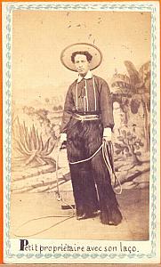 Farmer with lasso, Mexico, old Merille CDV 1865'