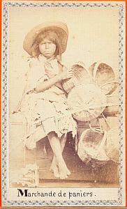 Wicker Basket dealer, Mexico, old Merille CDV 1865'