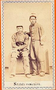 Mexican Soldiers, Mexico, old Merille CDV 1865'