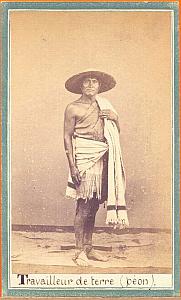 Native Farm Worker, Mexico, old Merille CDV 1865'