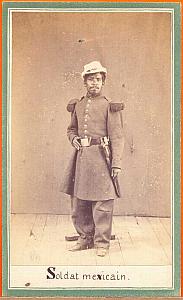 Mexican soldier, Mexico, old Merille CDV 1865'