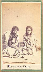 Native Garlic Sellers, Mexico, old Merille CDV 1865'