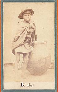 Native Butcher Carnicero, Mexico, old Merille CDV 1865'