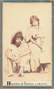 Native Mexican Indian couple Mexico Merille CDV 1865'