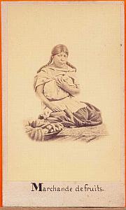 Native Fruit Seller, Mexico, old Michaud CDV 1865'