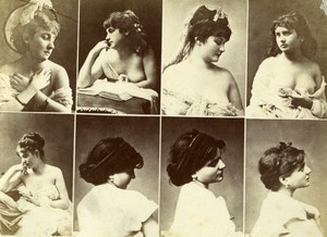 France 8 Images Posed Sexy Female French Risque Erotica Old Calavas Photo 1870's