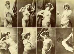 France 8 Images Posed Sexy Female French Risque Erotica Old Calavas Photo 1870's