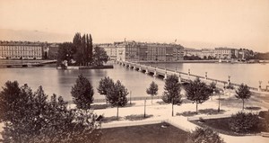 Switzerland Geneva Lake Geneve Lac Leman old Francis Frith Photo 1870's