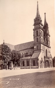 Switzerland Basel Munsterplatz Basler Münster old Francis Frith Photo 1870's