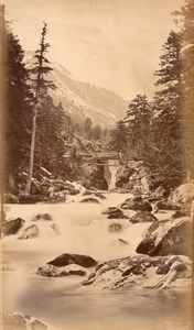 Switzerland Waterfall Stream Cascade old France Frith Photo 1870's