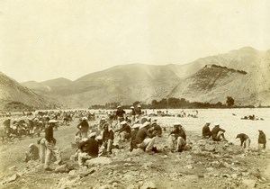 France Chasseurs Alpins la Javie lunch Mountain Infantry old Photo 1902