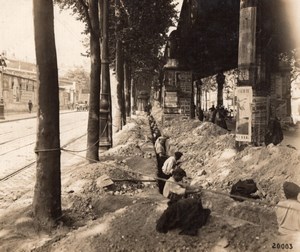 Paris Street Workers Electricity old Societe Parisienne d'Electricite Photo 1910