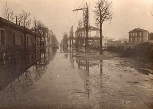 Inondations, Floods, Paris, Asnieres, old Photo 1910