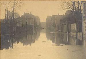 Inondations, Floods, Paris, Asnieres, old Photo 1910