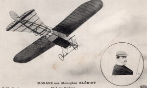 France Aviation Morane on Bleriot Monoplane Old Postcard 1910