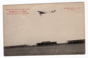 France Trouville Le Havre Aviation Morane on Bleriot Old Postcard 1910