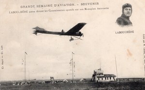 France Aviation Labouchere on Antoinette Monoplane Old Postcard 1910