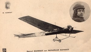 France Aviation Marcel Hanriot on Hanriot Monoplane Old Postcard 1910