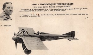 France Aviation Maurice Prevost sur Deperdussin Monoplane Old Postcard 1913