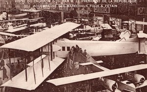 France Paris Airshow Aviation Caudron C25 Biplane Old Postcard 1919