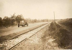 France, Automobile on Race Track, old Photo 1912